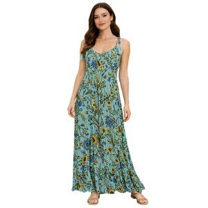 ABEL THE LABEL Boho Floral Maxi Dress size SMALL WOmens